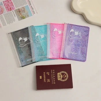 Móda Transparentné Holografické Pas Kryt Ženy, Dievčatá Sladké PVC Nepremokavé Pas Peňaženky Business Kreditnej Karty Držiteľ Taška
