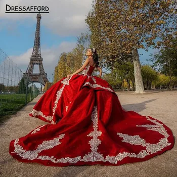 Burgundsko Quinceanera Šaty 2023 Charro Kvety, plesové Šaty Prom Šaty Maškaráda Sladké 15-ročné Narodeniny vestidos de Xv
