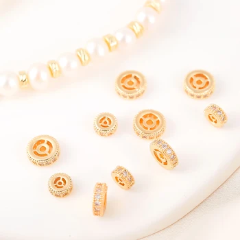 Drahokamu Rondelle Dištančné Korálky 6 mm/8 mm Gold Dištančné Pre Šperky Výrobu Komponentov Náramok, Náhrdelník Ručné DIY Príslušenstvo