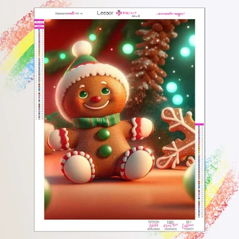 Vianočný Darček Diamond Maľovanie Roztomilý Perník Muž Mozaiky Cross Stitch Súpravy Slávnostné Cartoon Výšivky, Vianočné Dekorácie